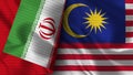 Malaysia and Iran Realistic Flag Ã¢â¬â Fabric Texture Illustration Royalty Free Stock Photo